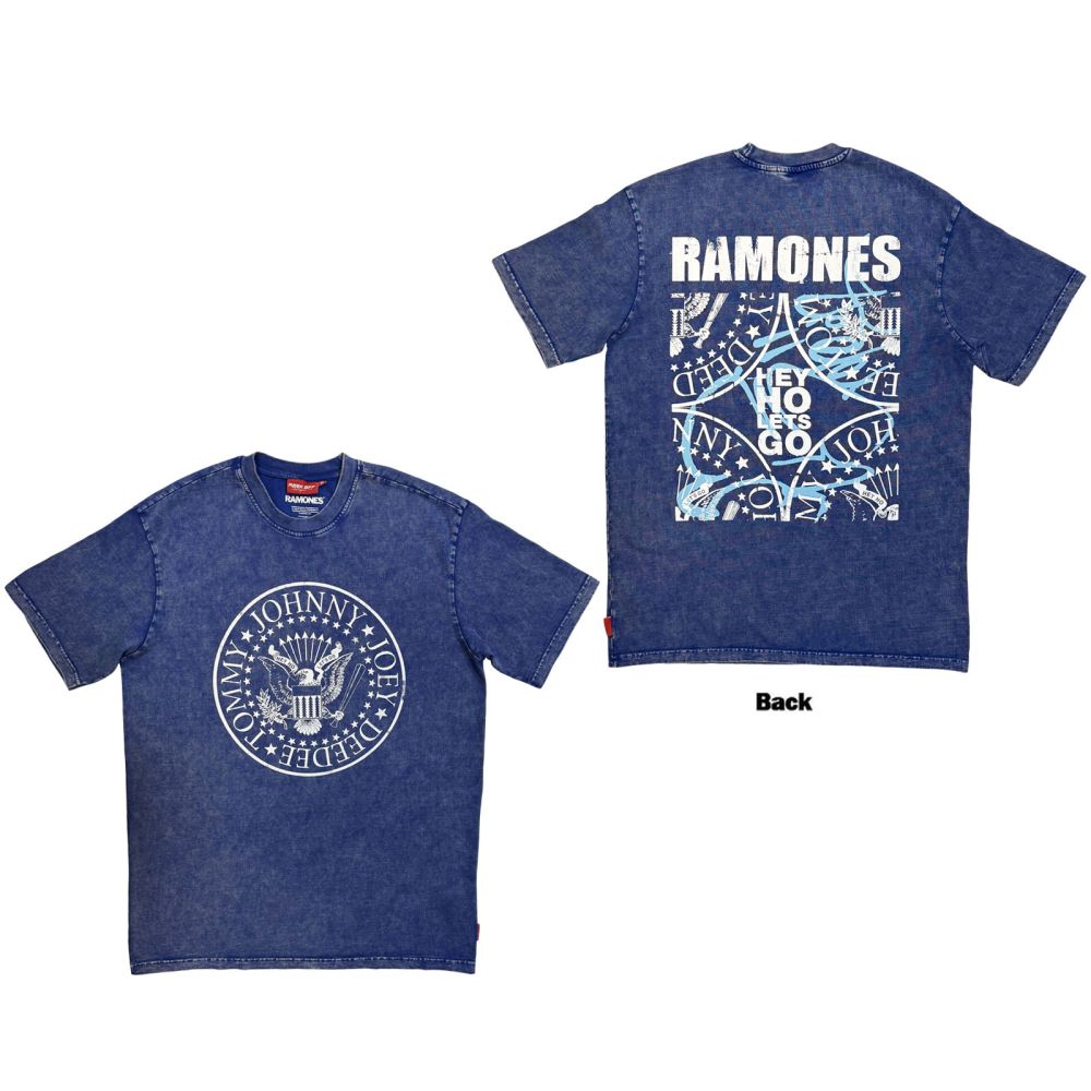 Ramones - Unplugged Presidential Seal Wash Unisex Tshirt - Blue